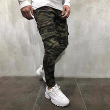Load image into Gallery viewer, Army Green Camouflage Slim Long Jeans