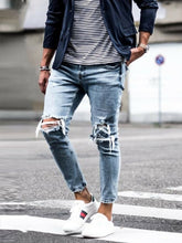 Load image into Gallery viewer, men Destroyed Ripped Jeans