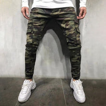 Load image into Gallery viewer, Army Green Camouflage Slim Long Jeans

