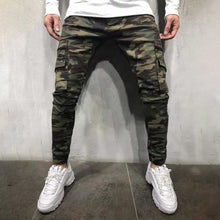 Load image into Gallery viewer, Army Green Camouflage Slim Long Jeans
