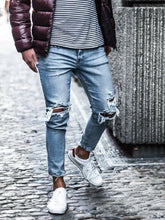 Load image into Gallery viewer, men Destroyed Ripped Jeans
