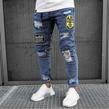 Load image into Gallery viewer, men Destroyed Ripped Jeans
