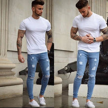 Load image into Gallery viewer, Men Skinny Stretch Shredded Tight Jeans
