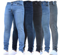 Load image into Gallery viewer, Men Feet Skinny Zipper Jeans
