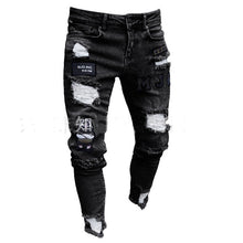 Load image into Gallery viewer, Stretchy Ripped Skinny Biker Embroidery Print Jeans
